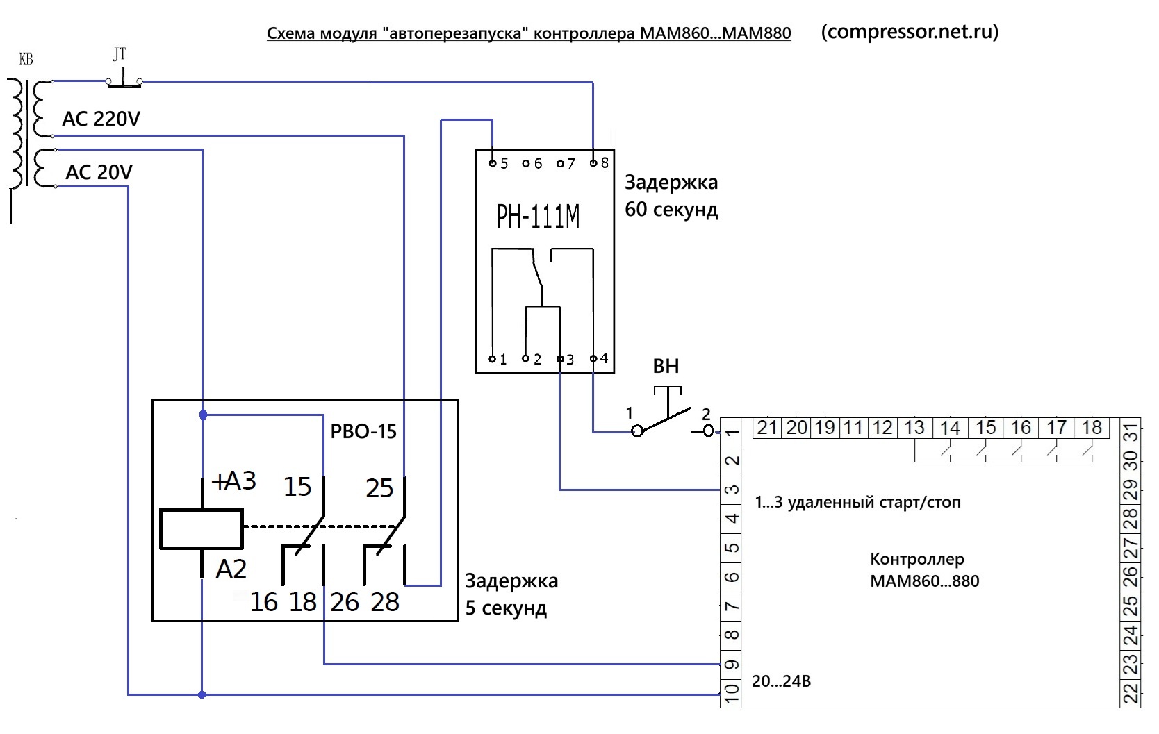 Электрическая схема модуля МАК3